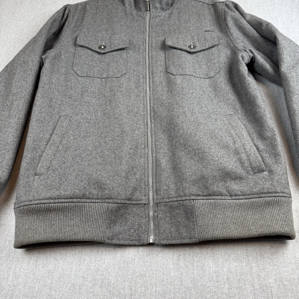 O'Neill Gray Wool Blend Bomber Jacket Men's Large - Picture 3 of 16